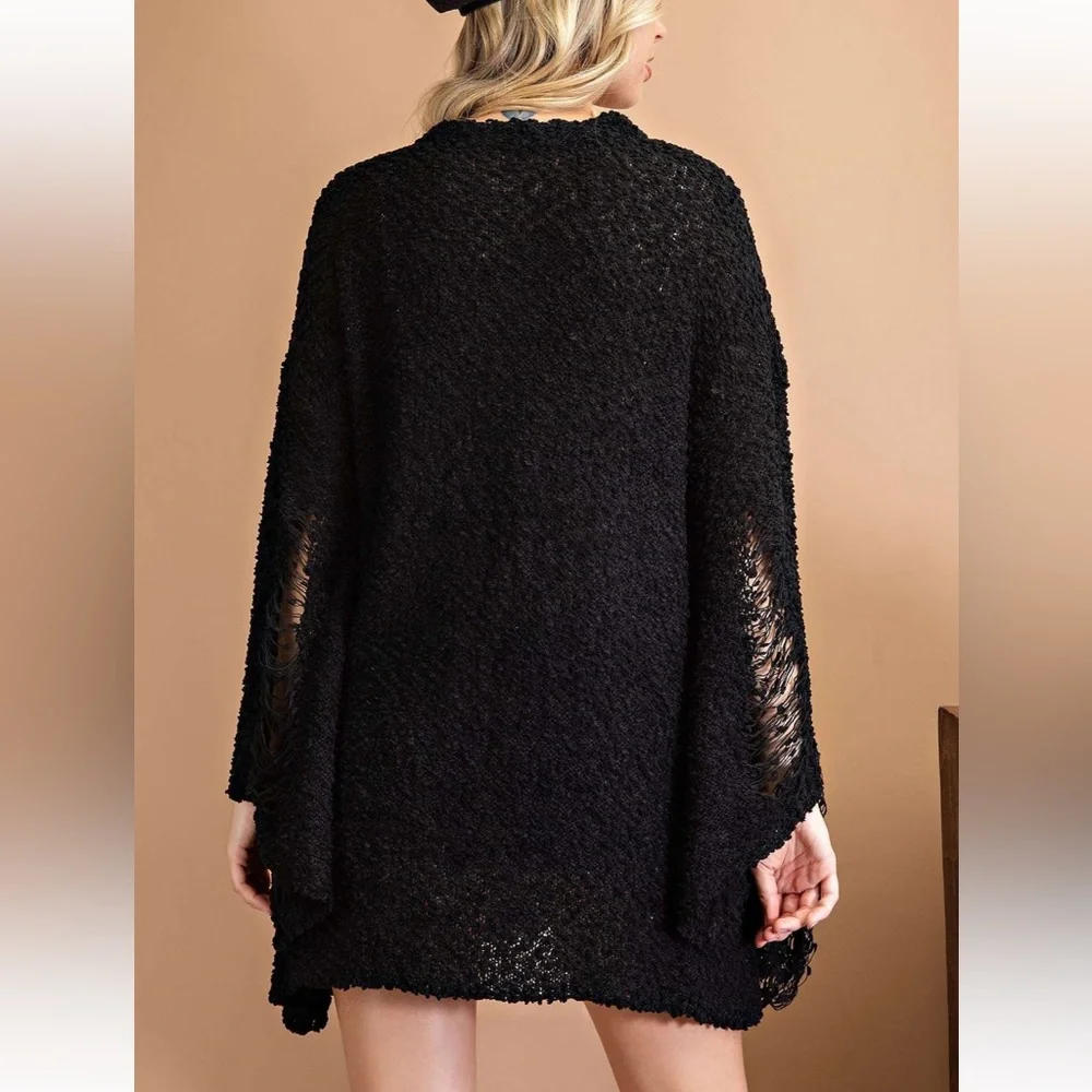 Distressed Black Cardigan, Women’s NWT - Picture 4 of 5